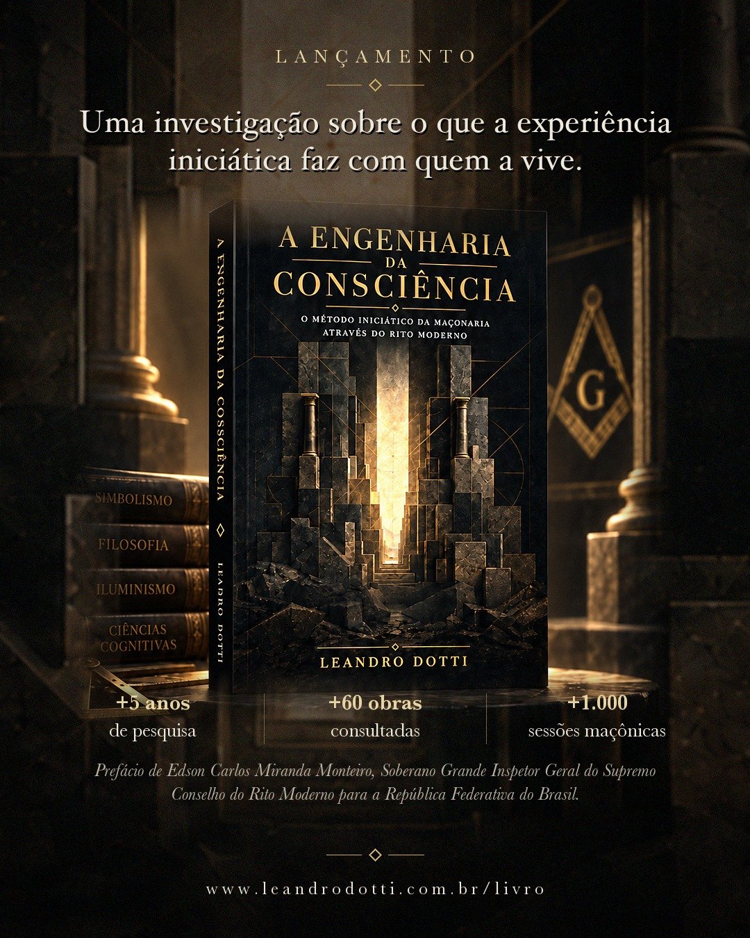 Arte da campanha do livro A Engenharia da Consciência com a frase: Capa protagonista