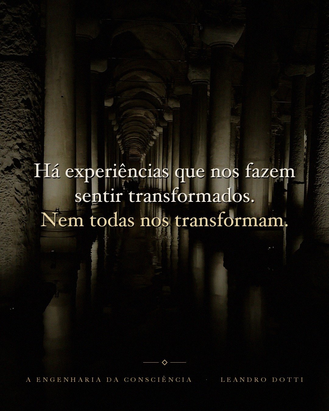 Arte da campanha do livro A Engenharia da Consciência com a frase: Sentir-se transformado