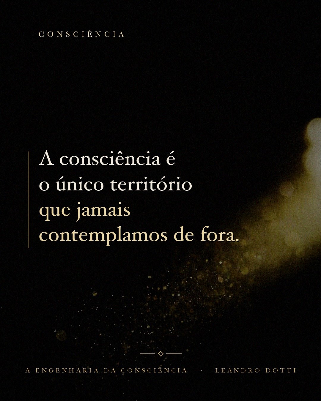 Arte da campanha do livro A Engenharia da Consciência com a frase: O único território